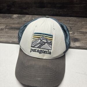 Vtg Patagonia Hat Cap Snapback Patch Logo Black Trucker Mesh Adult Mens